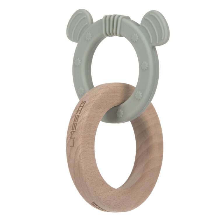 Teether Ring 2in1 Wood/Silicone 2023 Little Chums cat