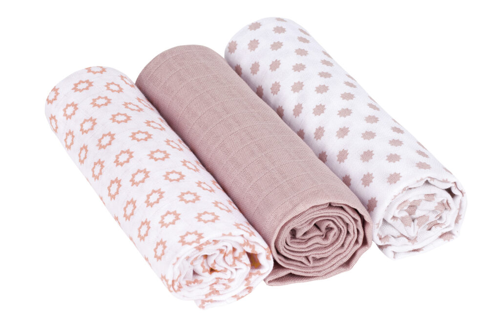 Swaddle blanket 85x85 2022 Little Chums Star light pink