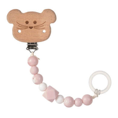 Soother Holder Wood/Silicone Little Chums mouse  (7332.003)