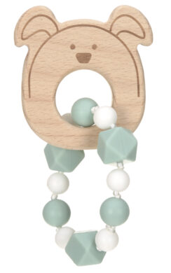 Teether Bracelet Wood/Silicone Little Chums dog  (7315.003)