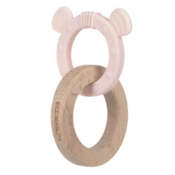 Teether Ring 2in1 Wood/Silicone 2023 Little Chums mouse - kousátko
