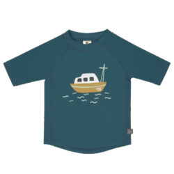 Short Sleeve Rashguard boat blue 12 mo. - tričko