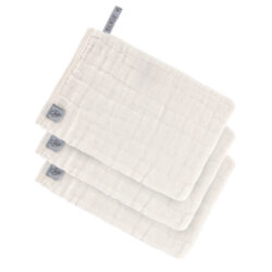 Muslin Wash Glove Set 3 pcs milky - umývacie rukavice