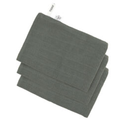 Muslin Wash Glove Set 3 pcs petrol green - umvacie rukavice