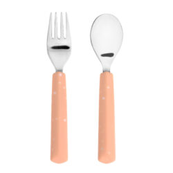 Cutlery with Silicone Handle 2pcs apricot - dtsk pbor