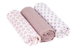 Swaddle blanket 85x85 Little Chums Star light pink - bavlnené plienky
