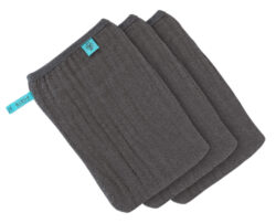 Muslin Wash Glove Set 3 pcs 2021 anthracite - mycí rukavice