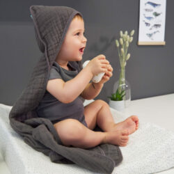 Muslin Hooded Towel 2021 anthracite  (7311.001)