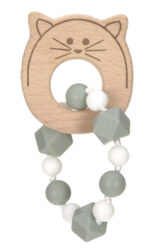 Teether Bracelet Wood/Silicone 2023 Little Chums cat - kousátko