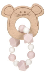 Teether Bracelet Wood/Silicone Little Chums mouse - kousátko